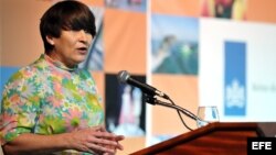 La ministra de Comercio Exterior y Cooperación al Desarrollo de los Países Bajos, Lilianna Ploumen, habla en el Seminario Empresarial Cuba-Países Bajos. EFE