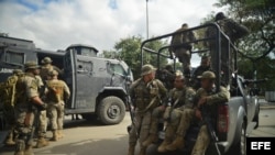 Miembros de la Fuerza Nacional de Seguridad, un grupo de elite de la Policía en Brasil.