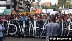 Protestas estudiantiles en Venezuela. Foto de archivo.